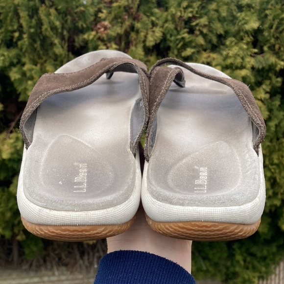L.L. Bean Women’s Slip On Brown Suede Thong Sandals Size 11M - Picture 3 of 10